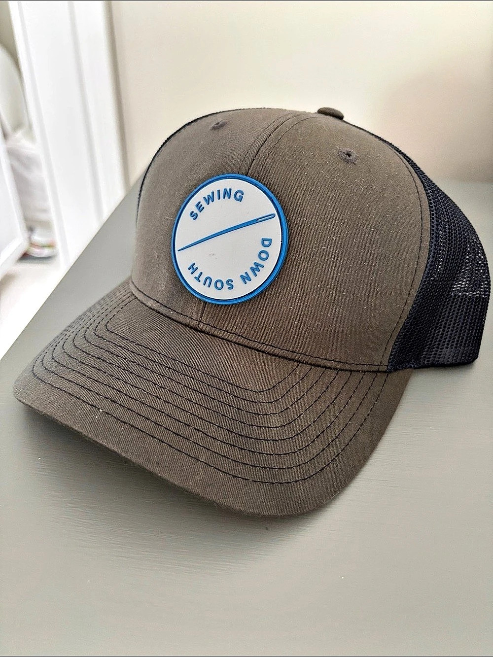 Sewing Down South Silicone Patch Trucker Hat Brown & Black